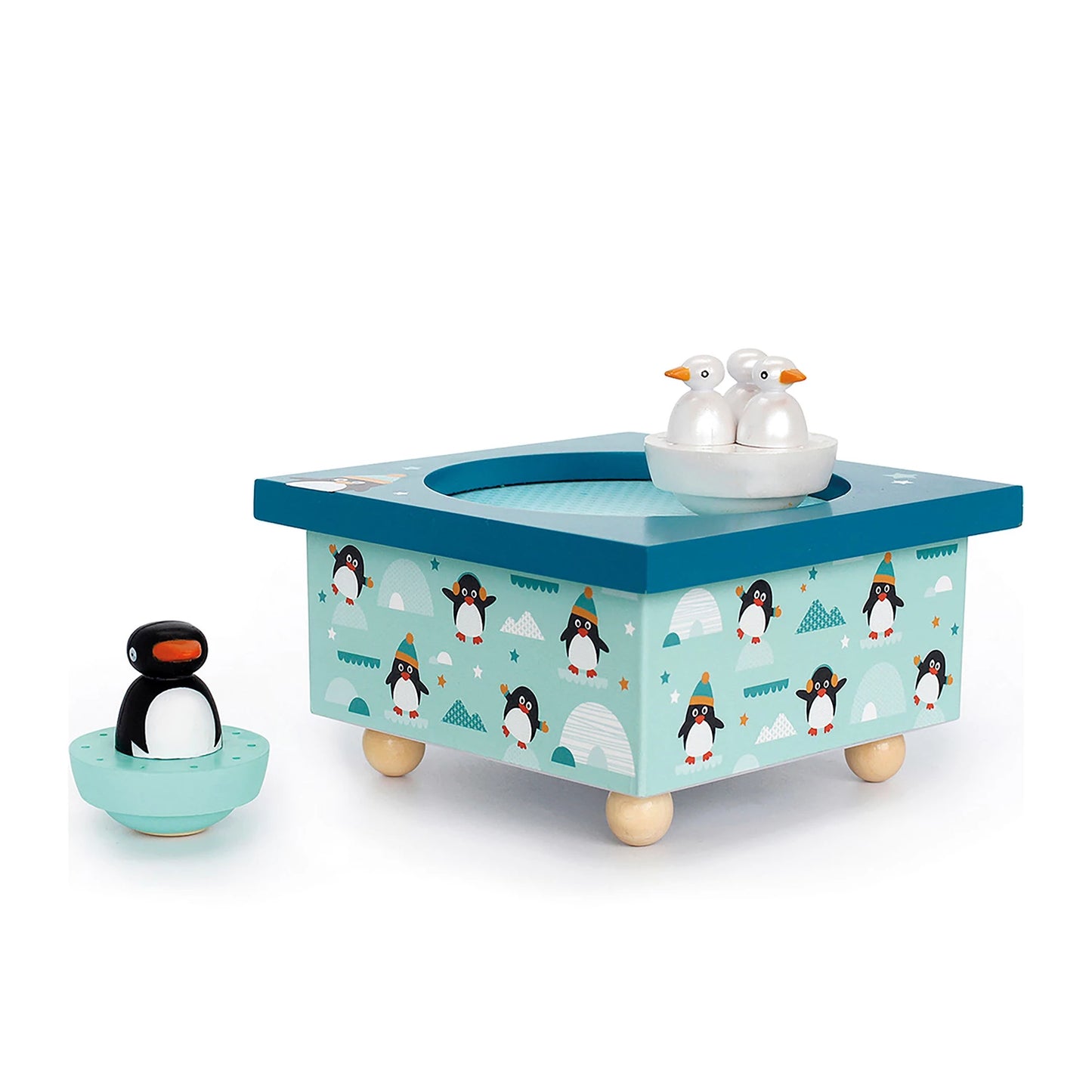 SPIELUHR MIT TANZENDEN PINGUINEN, MAGNETISCH