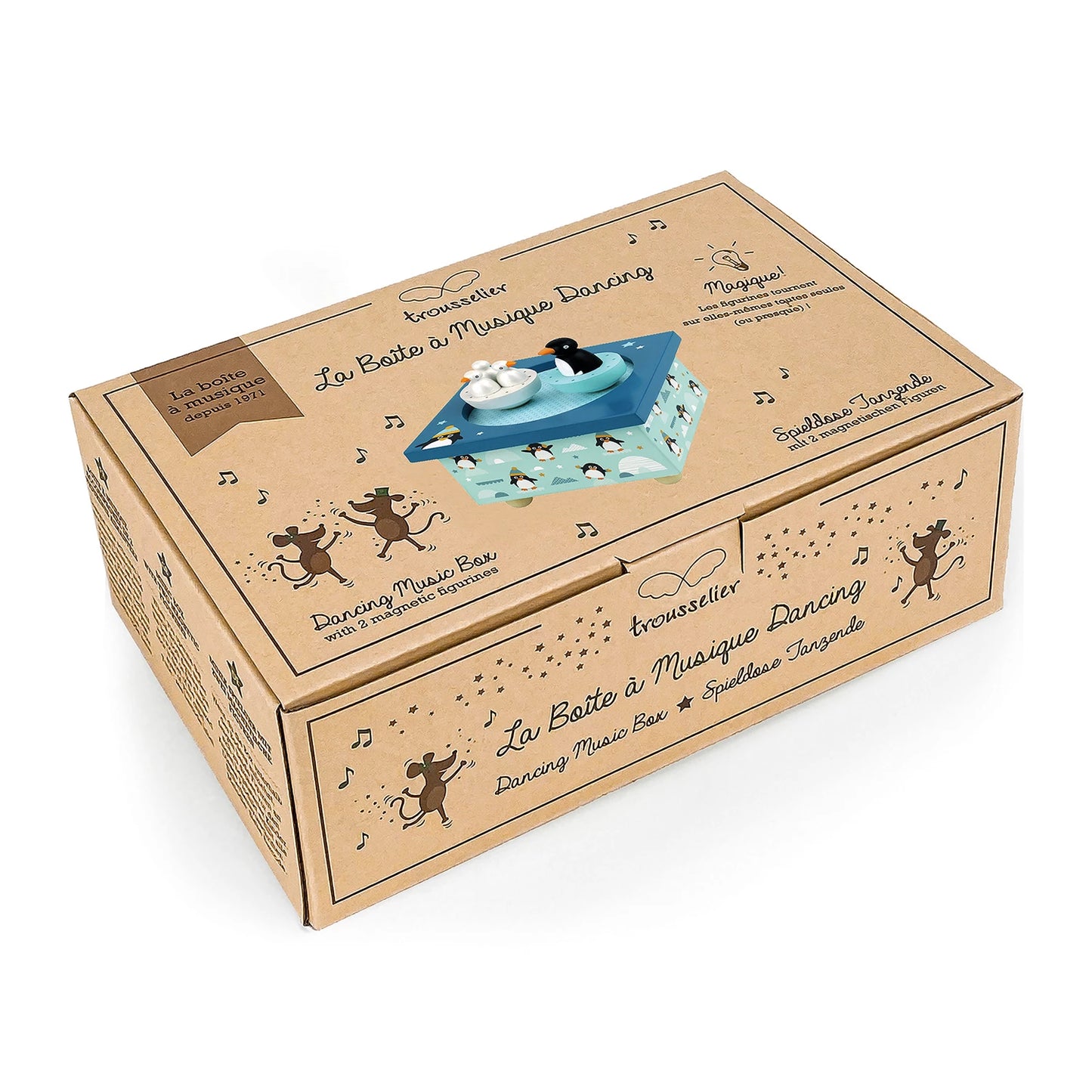 SPIELUHR MIT TANZENDEN PINGUINEN, MAGNETISCH