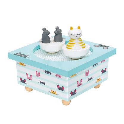 SPARDOSE MIT TANZENDER KATZE UND MAUS, MAGNETISCH