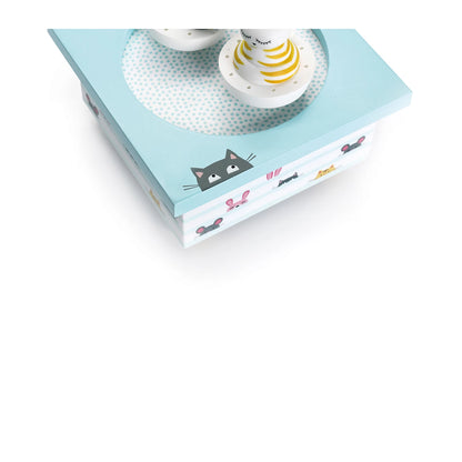 SPARDOSE MIT TANZENDER KATZE UND MAUS, MAGNETISCH