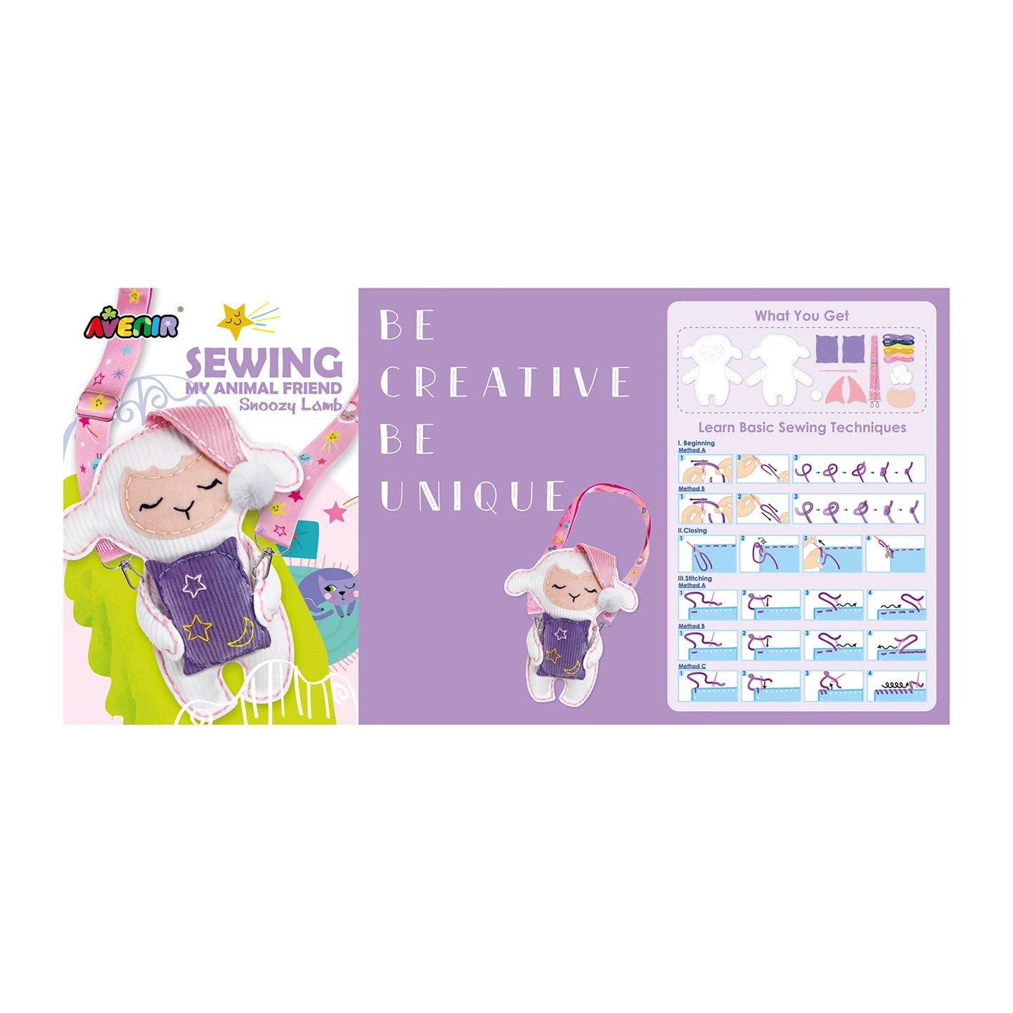 KIT DE COUTURE POUR UN SAC BANDOULIÈRE EN FORME DE MOUTON