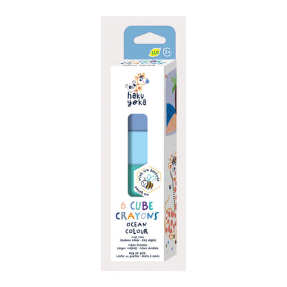 ENSEMBLE DE CRAYONS DE CIRE, CUBES, BLEU-VERT