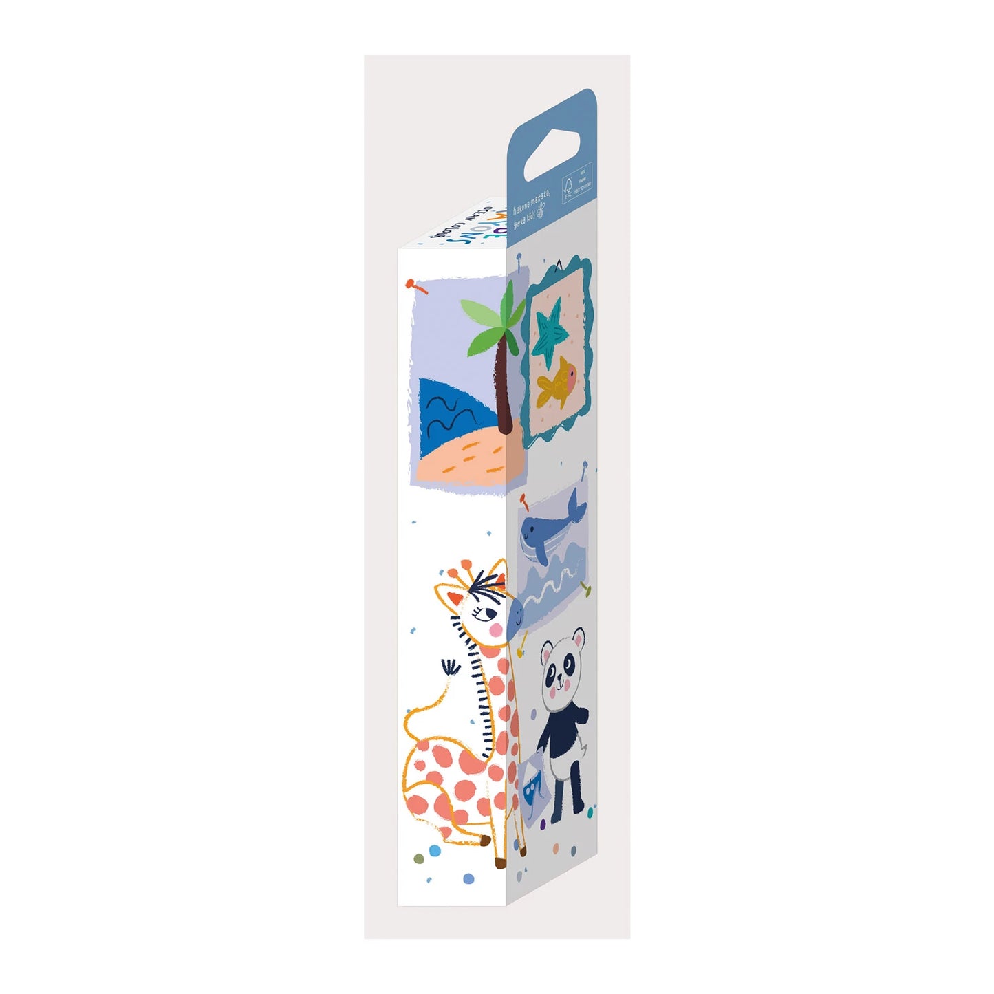 ENSEMBLE DE CRAYONS DE CIRE, CUBES, BLEU-VERT