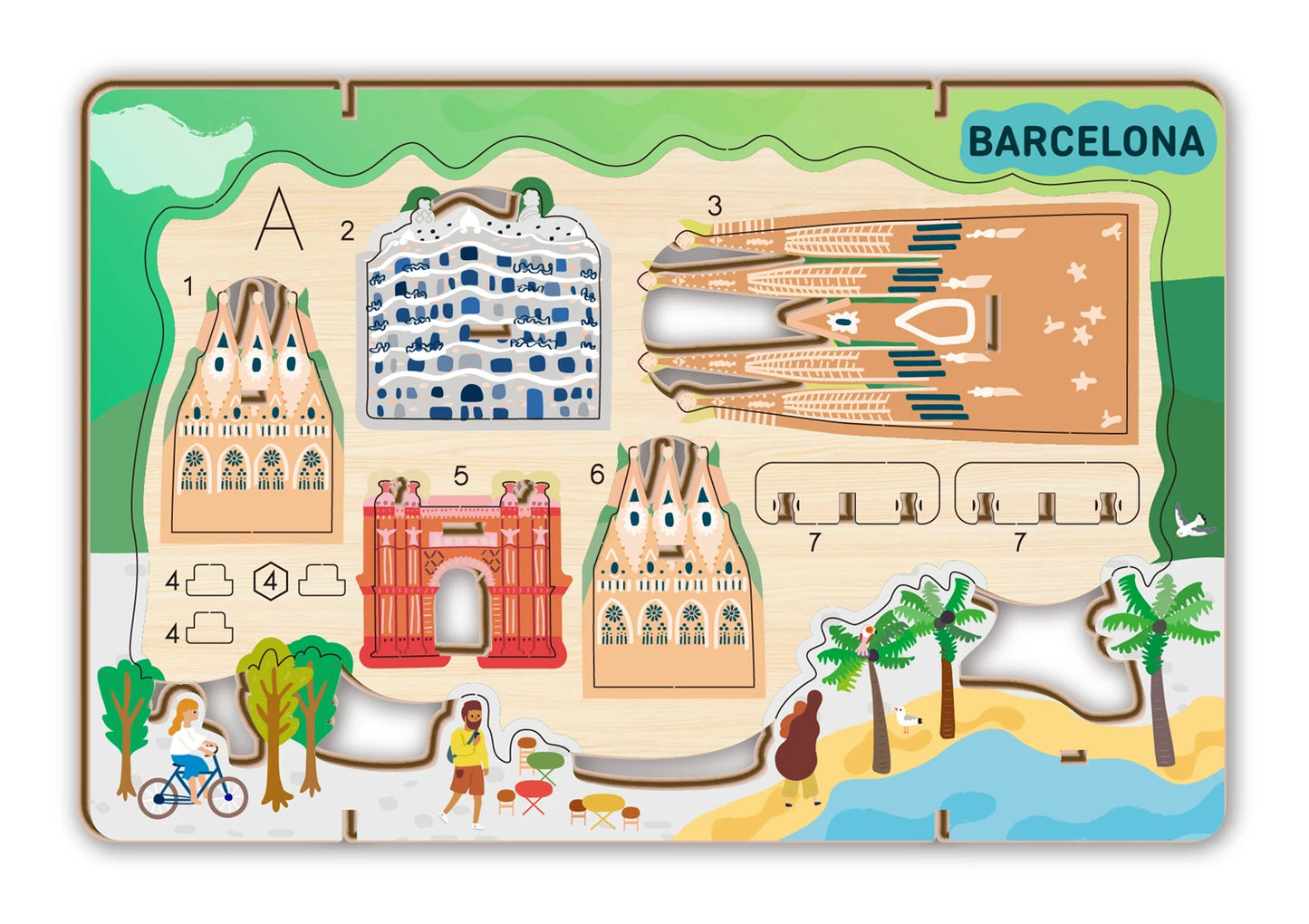 3D-BASTELSET STADTCENTER BARCELONA