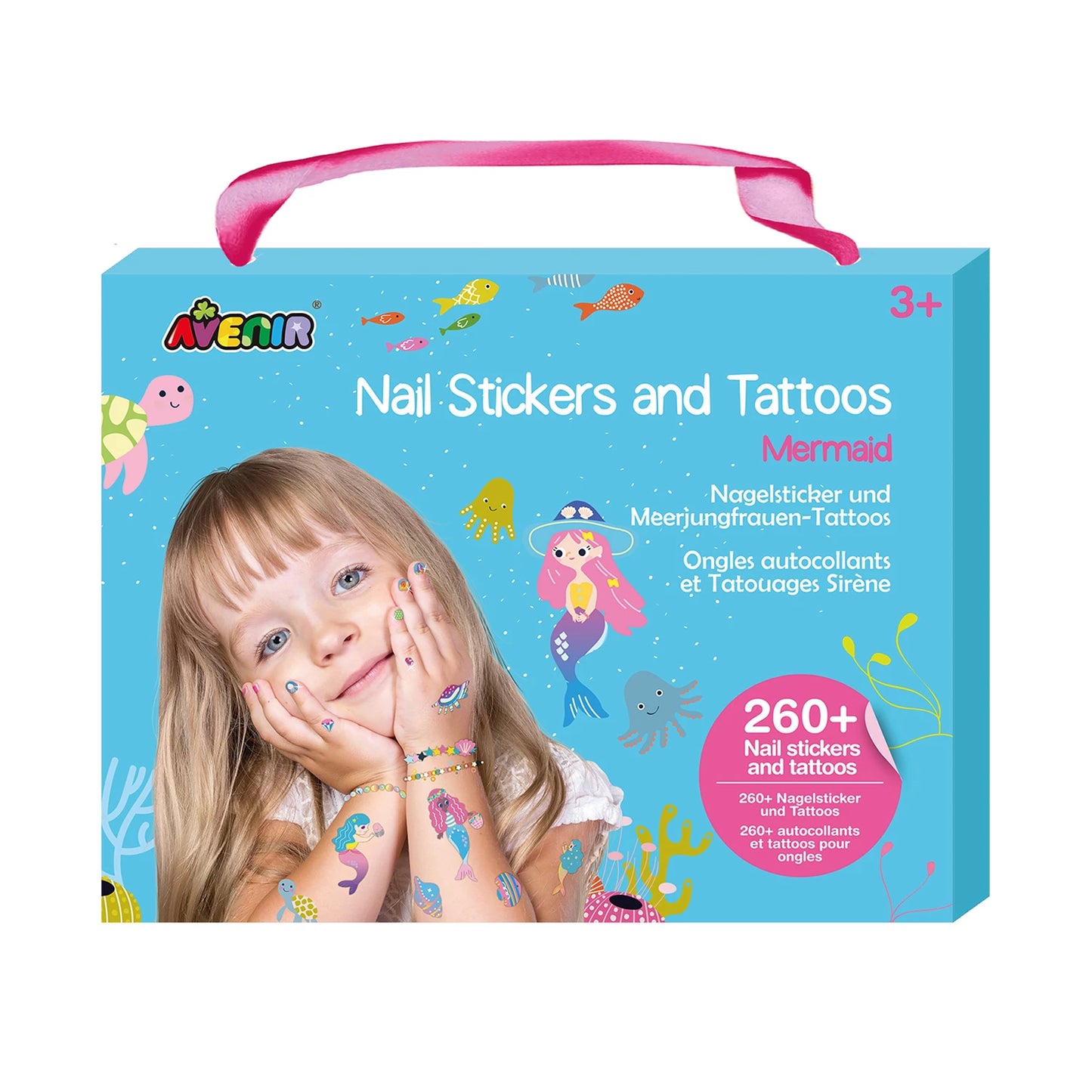 NÄGEL- UND TATTOO-AUFKLEBER MIT MEERJUNGFRAUENMOTIV