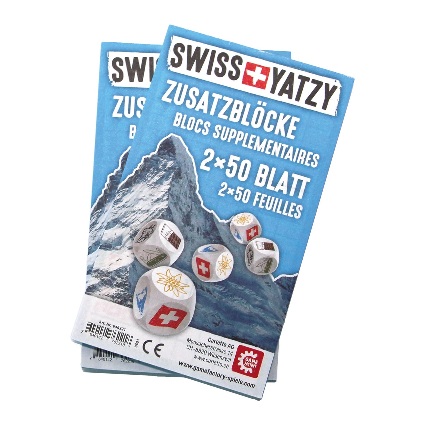 BLOCCHI AGGIUNTIVI SWISS YATZY 2X50 FOGLI (MULTILINGUA)