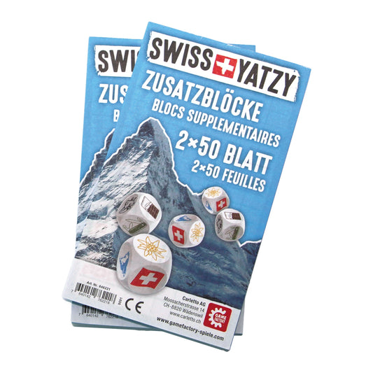 BLOCS SUPPLÉMENTAIRES SWISS YATZY 2X50 FEUILLES (MULTILINGUE)