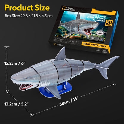 PUZZLE 3D GRAND REQUIN BLANC 72 PIÈCES