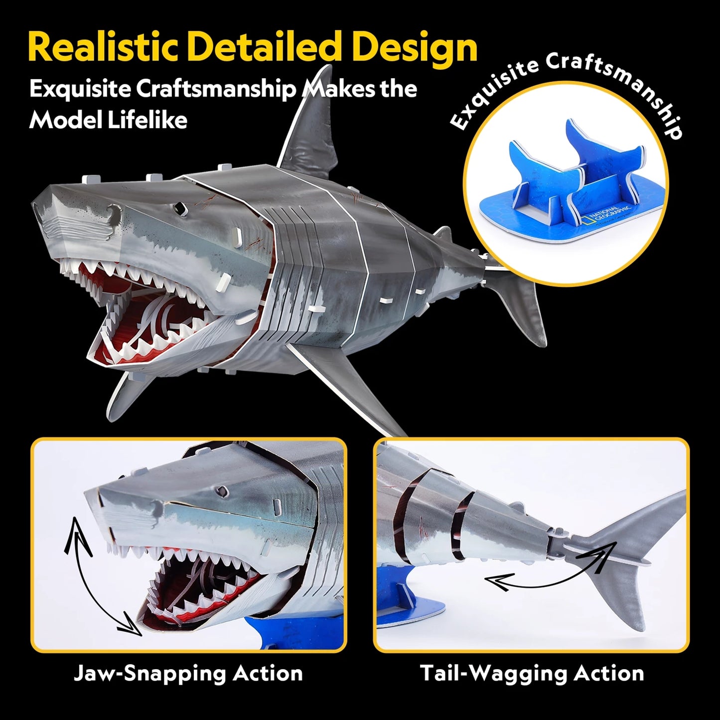 PUZZLE 3D GRAND REQUIN BLANC 72 PIÈCES