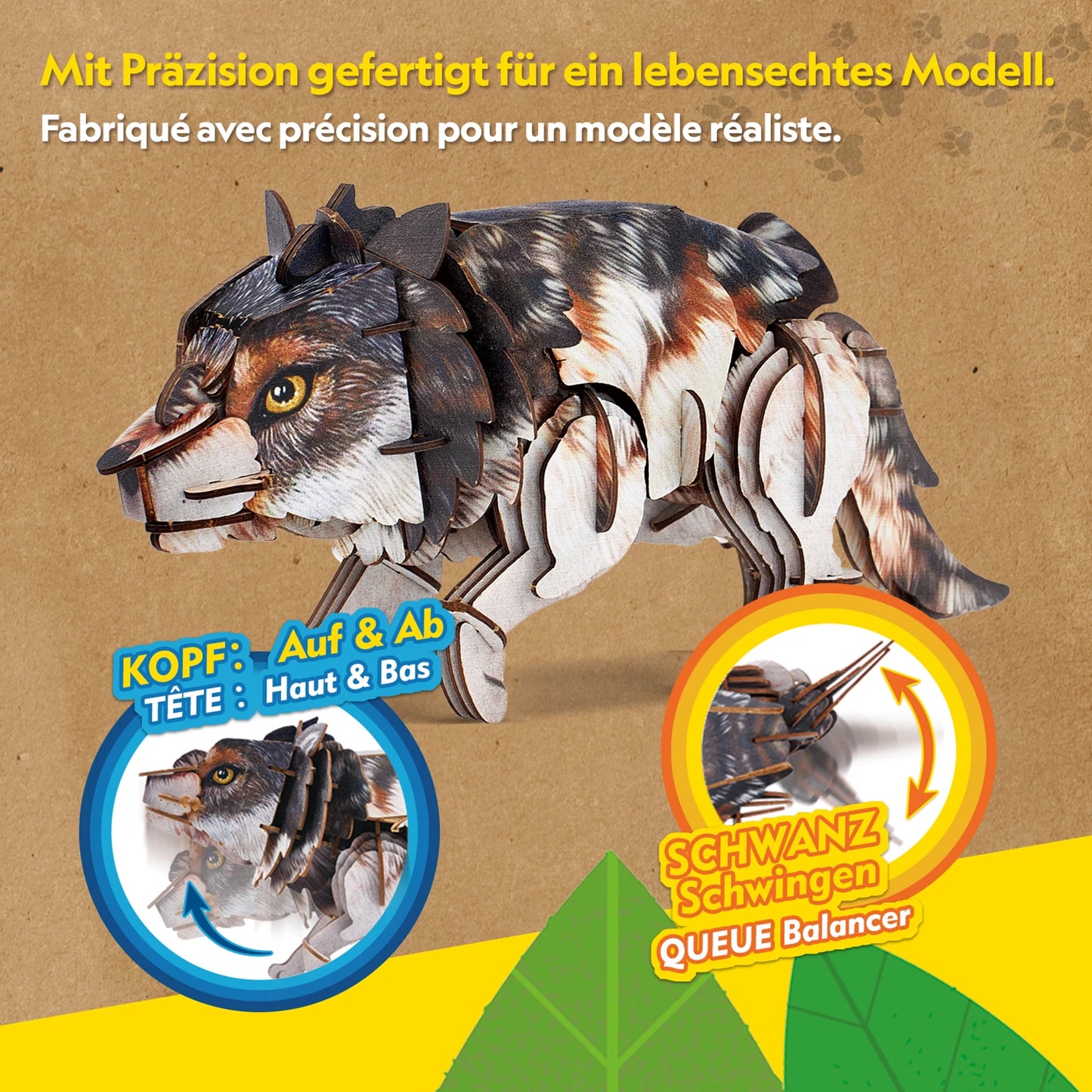 PUZZLE 3D LOUP 58 PIÈCES