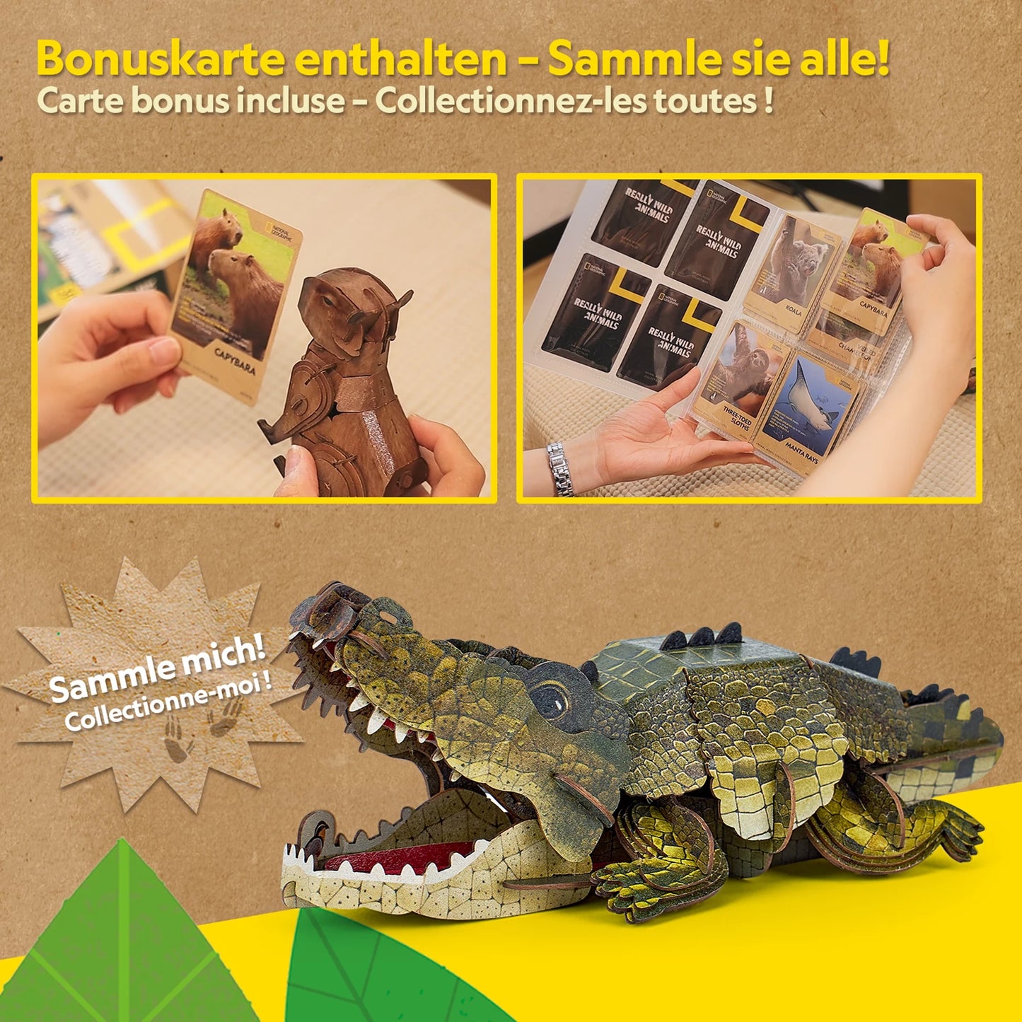 PUZZLE 3D CROCODILE, 54 PIÈCES