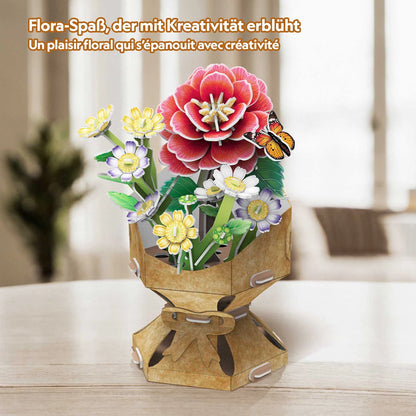 PUZZLE 3D VASE DE FLEURS CAMÉLIA 109 PIÈCES