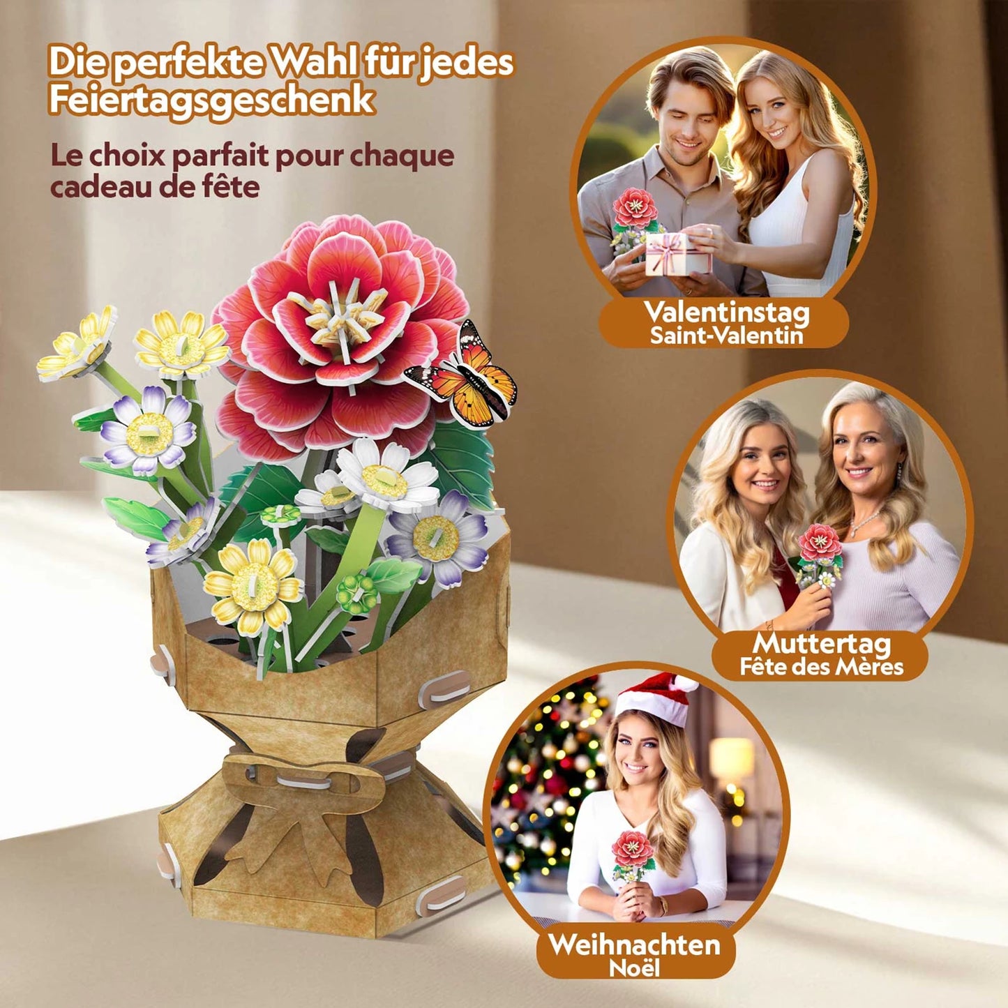 PUZZLE 3D VASE DE FLEURS CAMÉLIA 109 PIÈCES