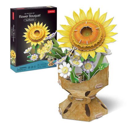 PUZZLE 3D VASE DE FLEURS TOURNESOL 102 PIÈCES