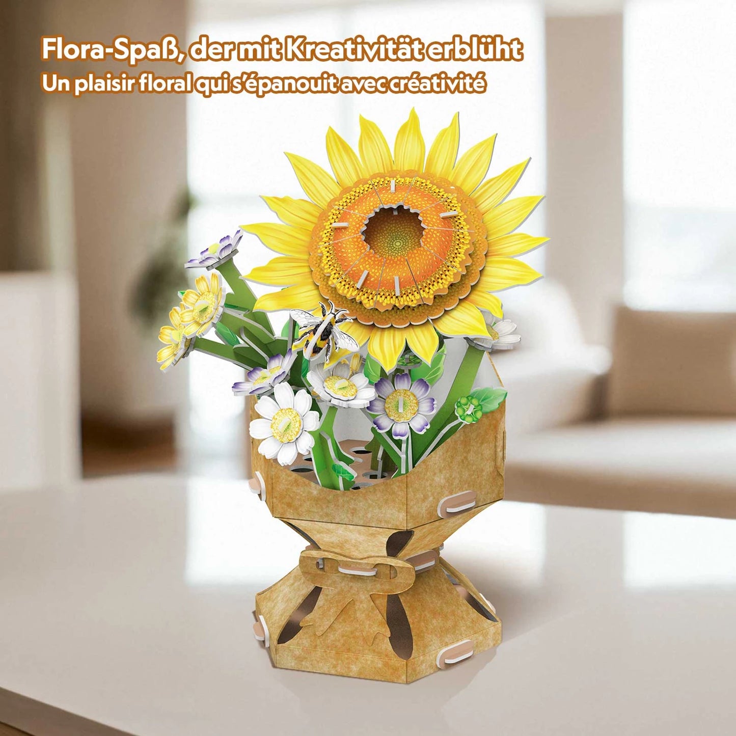 PUZZLE 3D VASE DE FLEURS TOURNESOL 102 PIÈCES