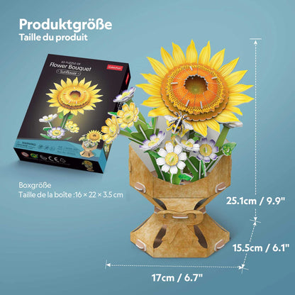 PUZZLE 3D VASE DE FLEURS TOURNESOL 102 PIÈCES