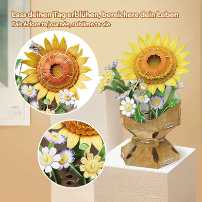 PUZZLE 3D VASE DE FLEURS TOURNESOL 102 PIÈCES