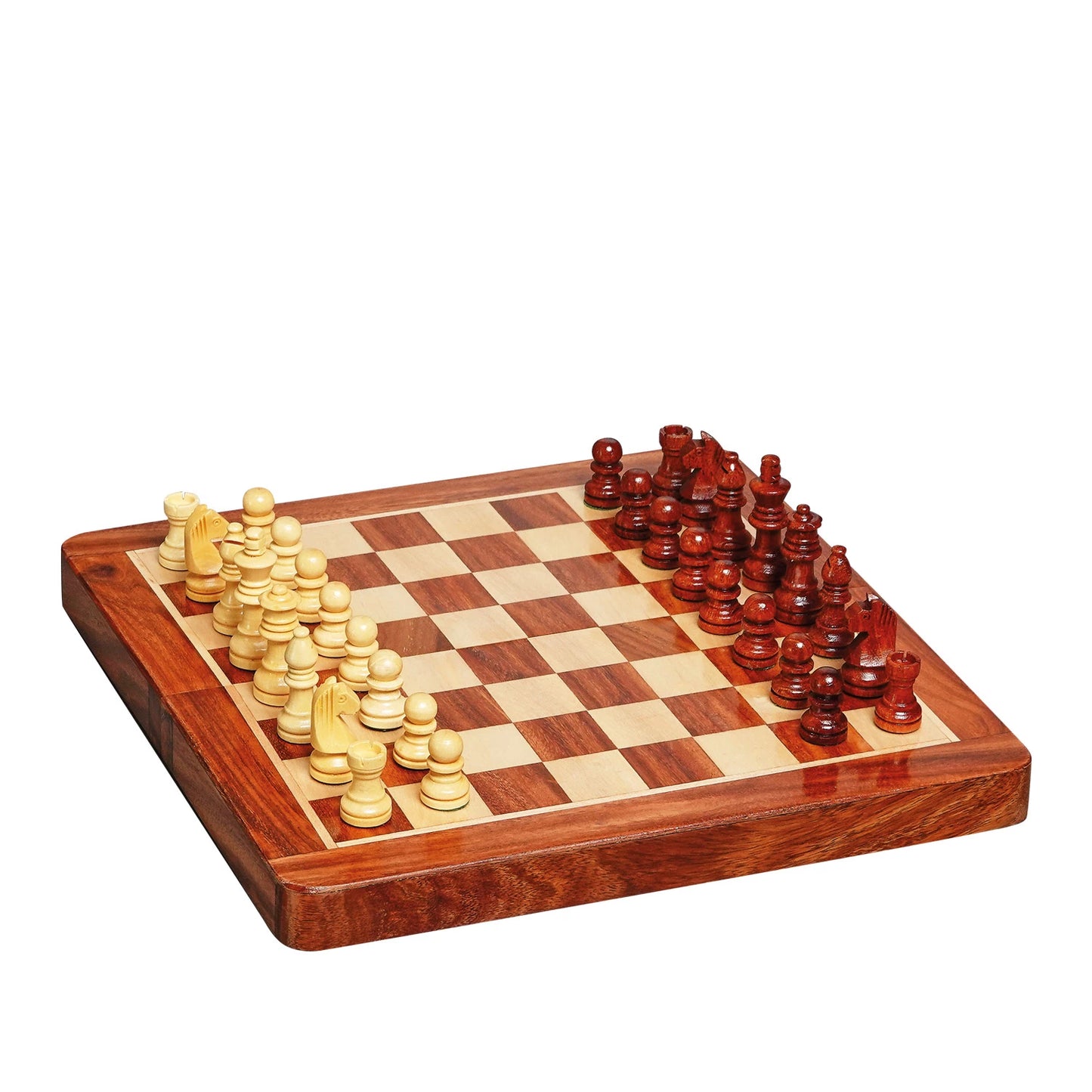 SCHACHSET AUS HOLZ, 25 CM, MAGNETISCH (D)