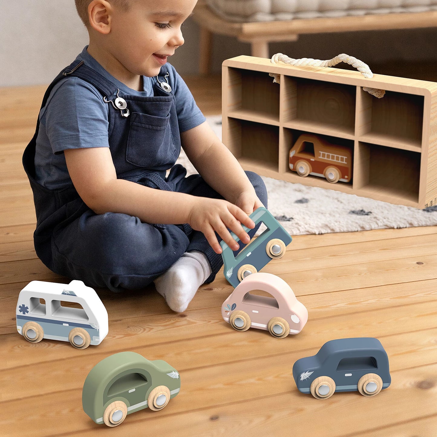 HOLZAUTO-SET, 6-TEILIG