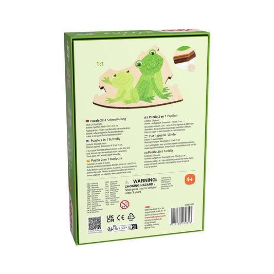 PUZZLE FARFALLA 2 IN 1, 20 PEZZI