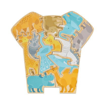 PUZZLE ÉLÉPHANT 2 EN 1, 12 PIÈCES