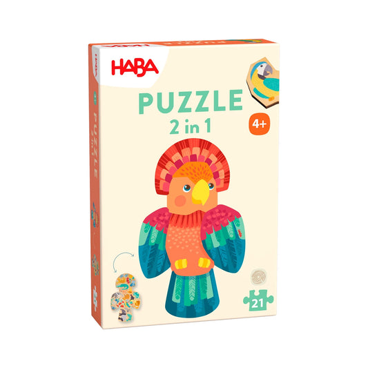 PUZZLE PAPPAGALLO 2 IN 1, 21 PEZZI