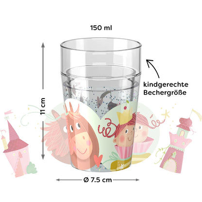 GLITZERTASSE PRINZESSIN UND PFERD