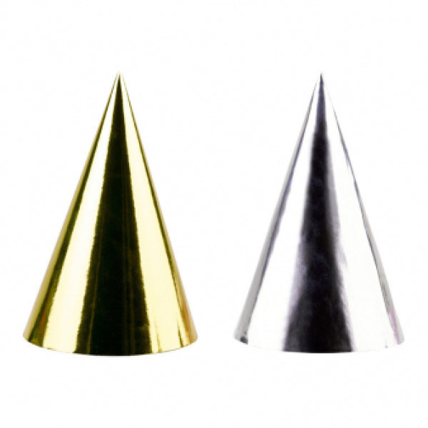 4 PARTYHÜTE GOLDEN WISHES 16 CM 🔶