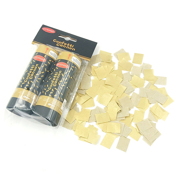 2 GOLDENE PARTY-KONFETTIKANONEN 11 CM 🔶