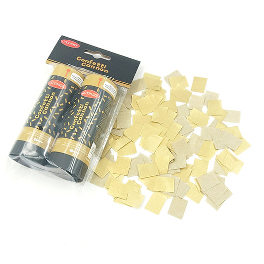 2 GOLDENE PARTY-KONFETTIKANONEN 11 CM 🔶