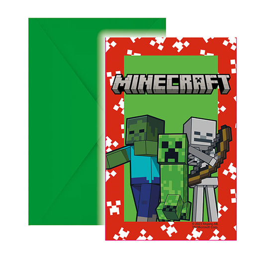 6 BIGLIETTI D'INVITO DI MINECRAFT 🔶