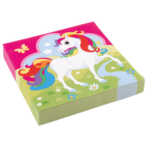 20 EINHORN-SERVETTEN 33 × 33 CM 🔶