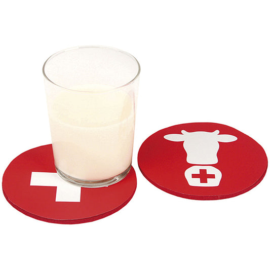 4 SOUS-VERRES AVEC MOTIF VACHE 🔶