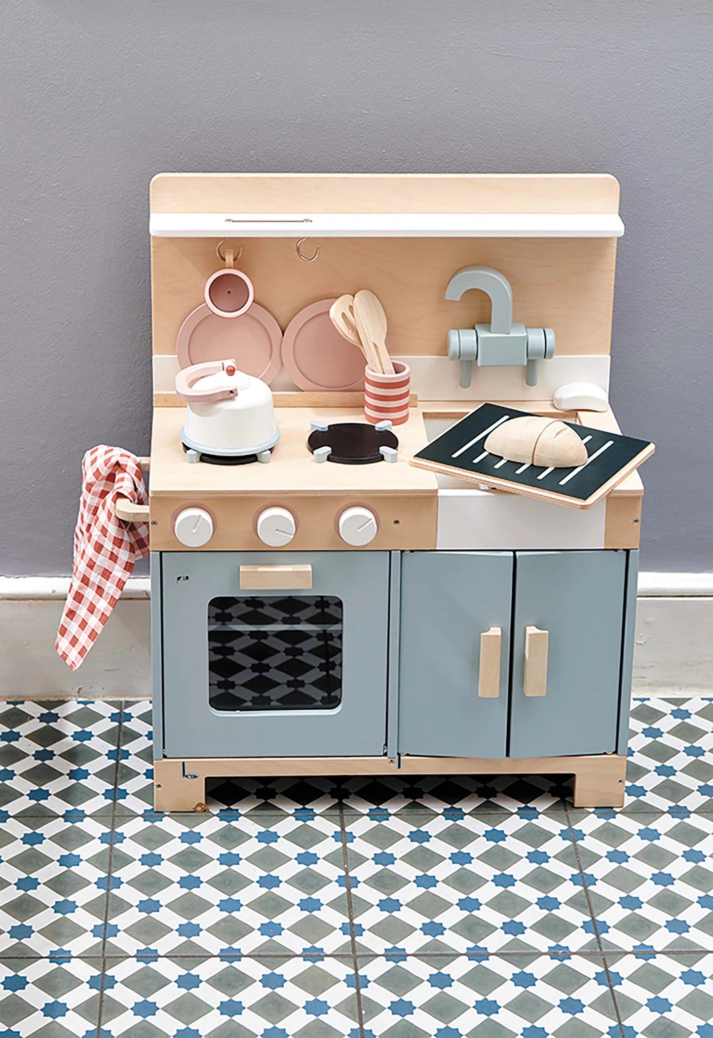 CUISINE ENFANT GRISE AVEC ACCESSOIRES