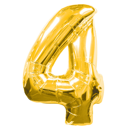FOLIERBALLON ZAHL 4 GOLD 🔶