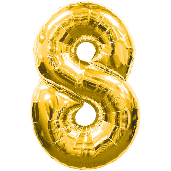 FOLIENBALLON NUMMER 8 GOLD 🔶