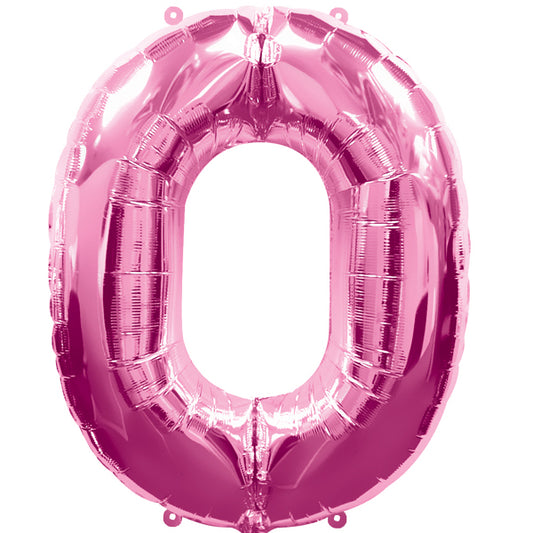 FOLIENBALLON ZAHL 0 ROSA 🔶