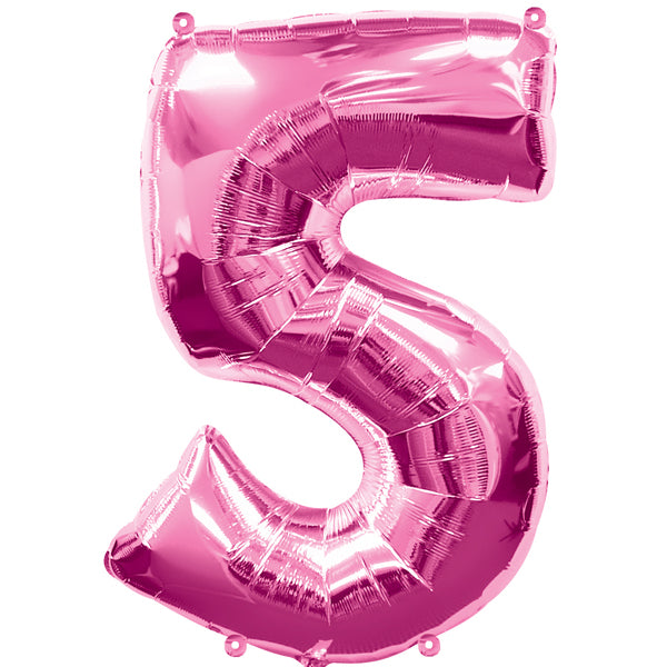 FOLIENBALLON NUMMER 5 ROSA 🔶