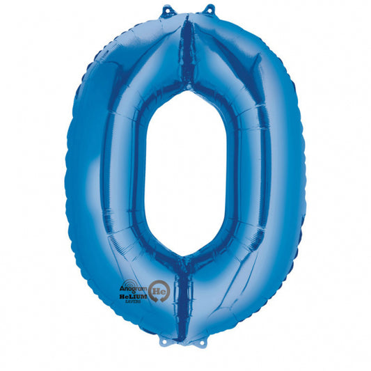 FOLIERTER BALLON ZAHL 0 BLAU 🔶