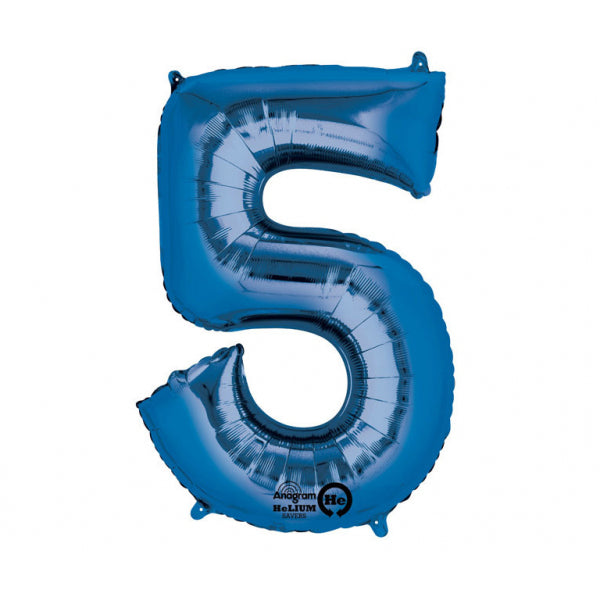 FOLIERTER BALLON NUMMER 5 BLAU 🔶