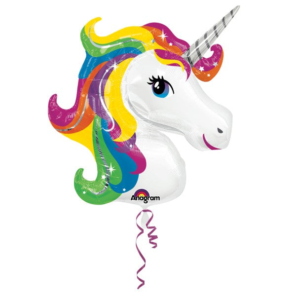 FOLIERBALLON REGENBOGEN-EINHORN 83 × 73 CM 🔶
