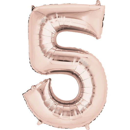FOLIEBALLON ZAHL 5 ROSÉGOLD 🔶