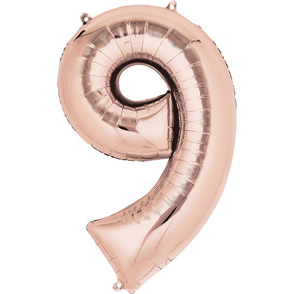 PALLONCINO IN FOIL NUMERO 9 ORO ROSA 🔶