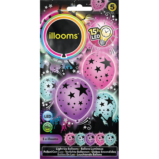 5 PALLONCINI LED ASSORTITI A FORMA DI STELLA 🔶