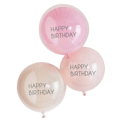 3 DOPPELSCHICHTIGE ROSAFARBENE LATEXBALLONS 🔶