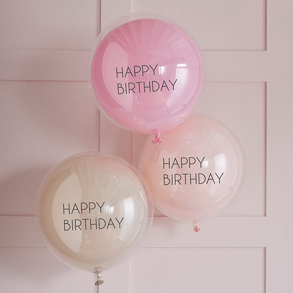 3 DOPPELSCHICHTIGE ROSAFARBENE LATEXBALLONS 🔶