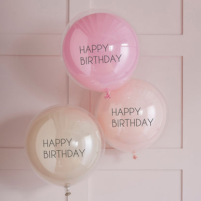 3 DOPPELSCHICHTIGE ROSAFARBENE LATEXBALLONS 🔶