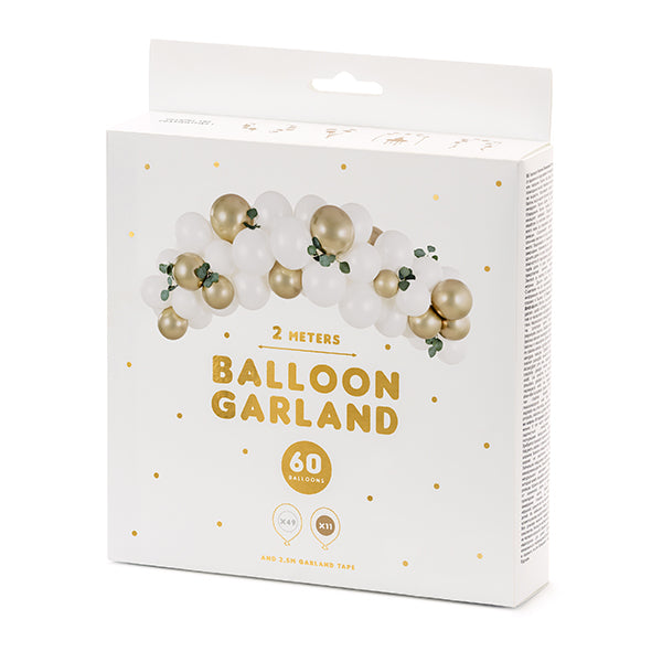 GIRLANDE AUS WEISSEN UND GOLDENEN BALLONS 2 M 🔶