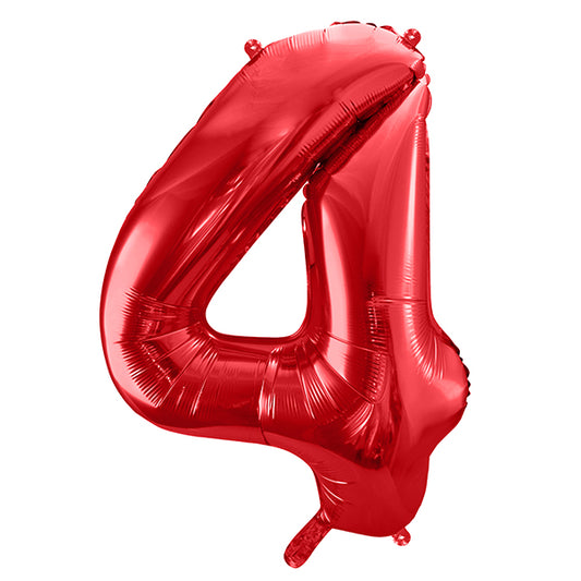 FOLIENBALLON NUMMER 4 ROT 🔶