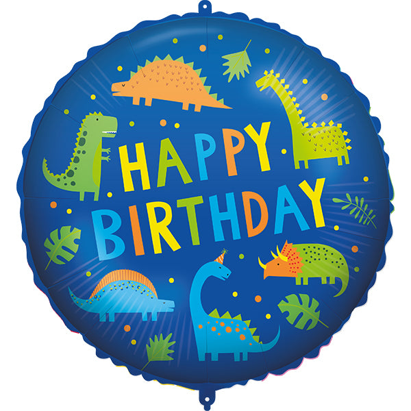 FOLIENBALLON ALLES GUTE ZUM GEBURTSTAG DINOSAURIERFORM 45 CM 🔶